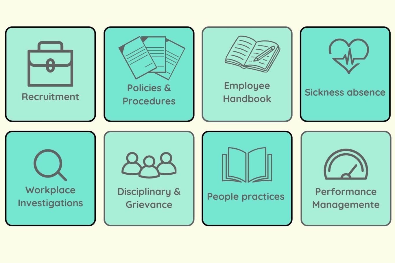 HR consultant operational support HR Operational support for policies, employee handbook, disciplinary, grievance, employee engagement, sickness absence