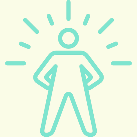 Image of an outline of a person standing confidently after they have received workplace coaching